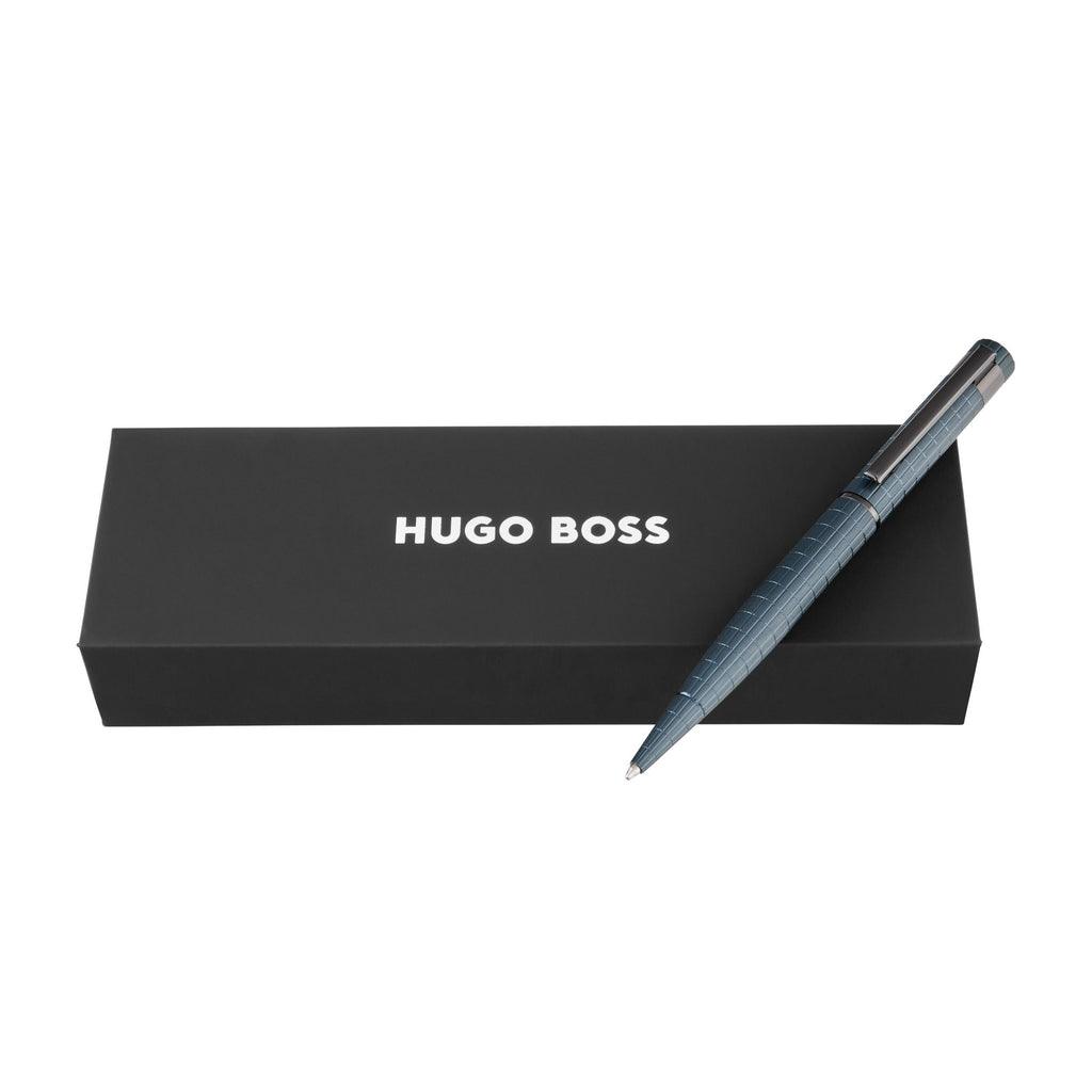 HUGO BOSS bauhaus navy brushed alumiunum oxidizated ballpoint pen Loop