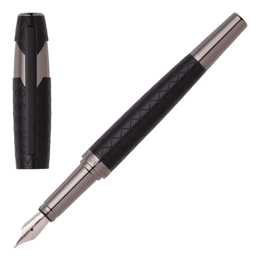 Ballpoint & fountain pen from HUGO BOSS black pen set Chevron in HK