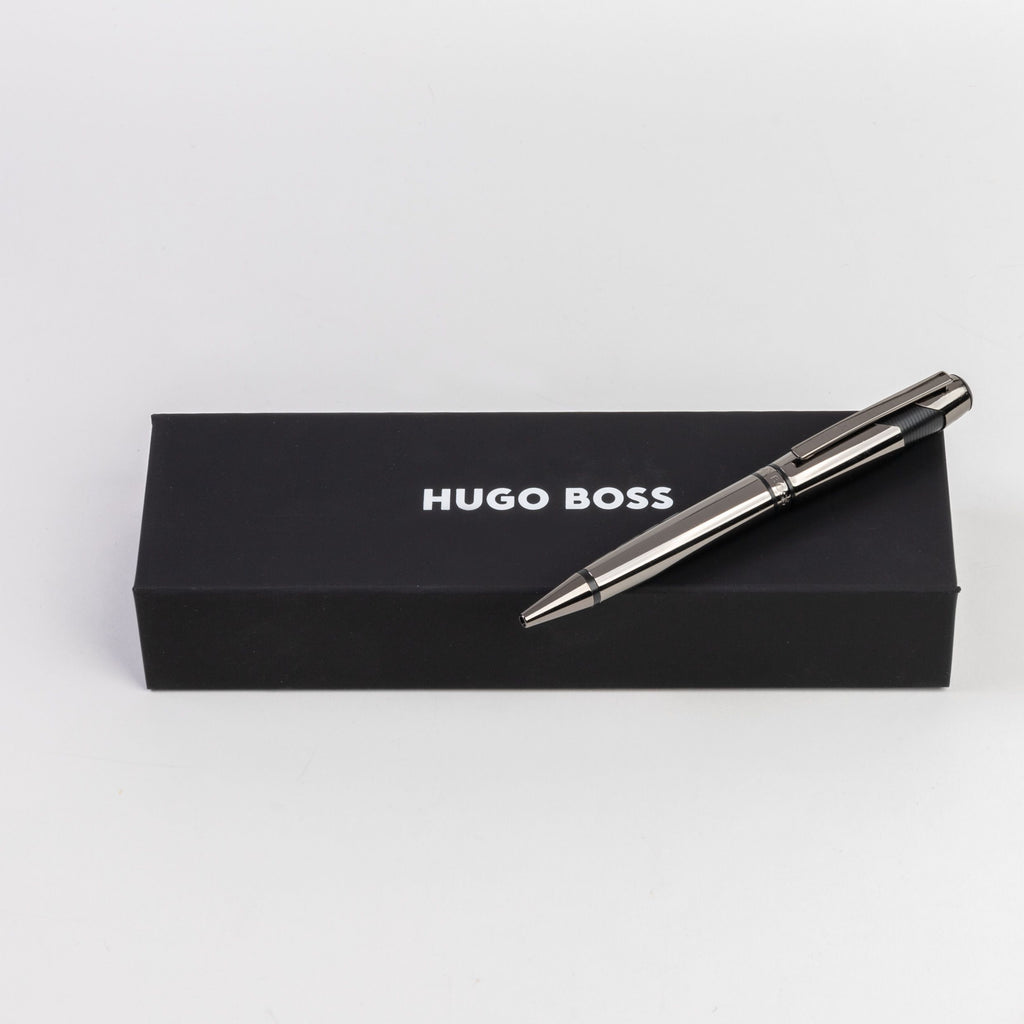 HUGO BOSS Gun color Ballpoint pen with herringbone print Chevron 