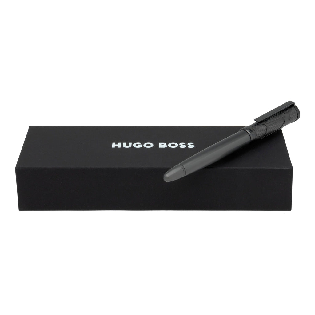 HUGO BOSS Rollerball pen CRAFT in gun color with external grid on Cap