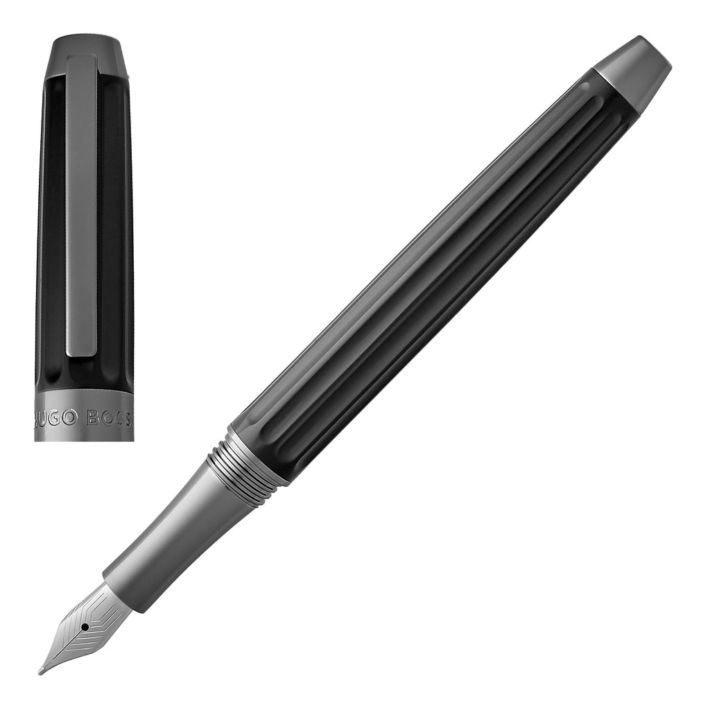 HUGO BOSS Black Fountain pen Beam with oversized pinstripe pattern