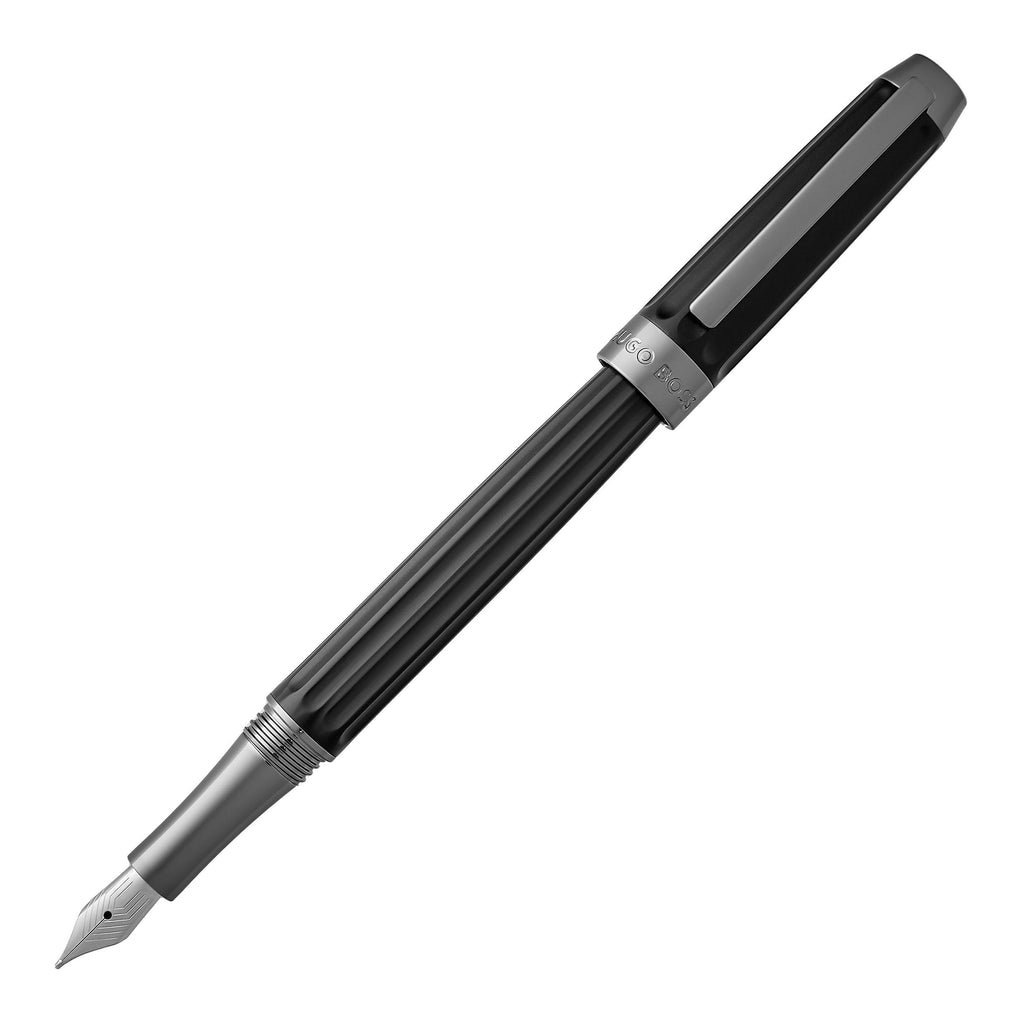 HUGO BOSS Black Fountain pen Beam with oversized pinstripe pattern