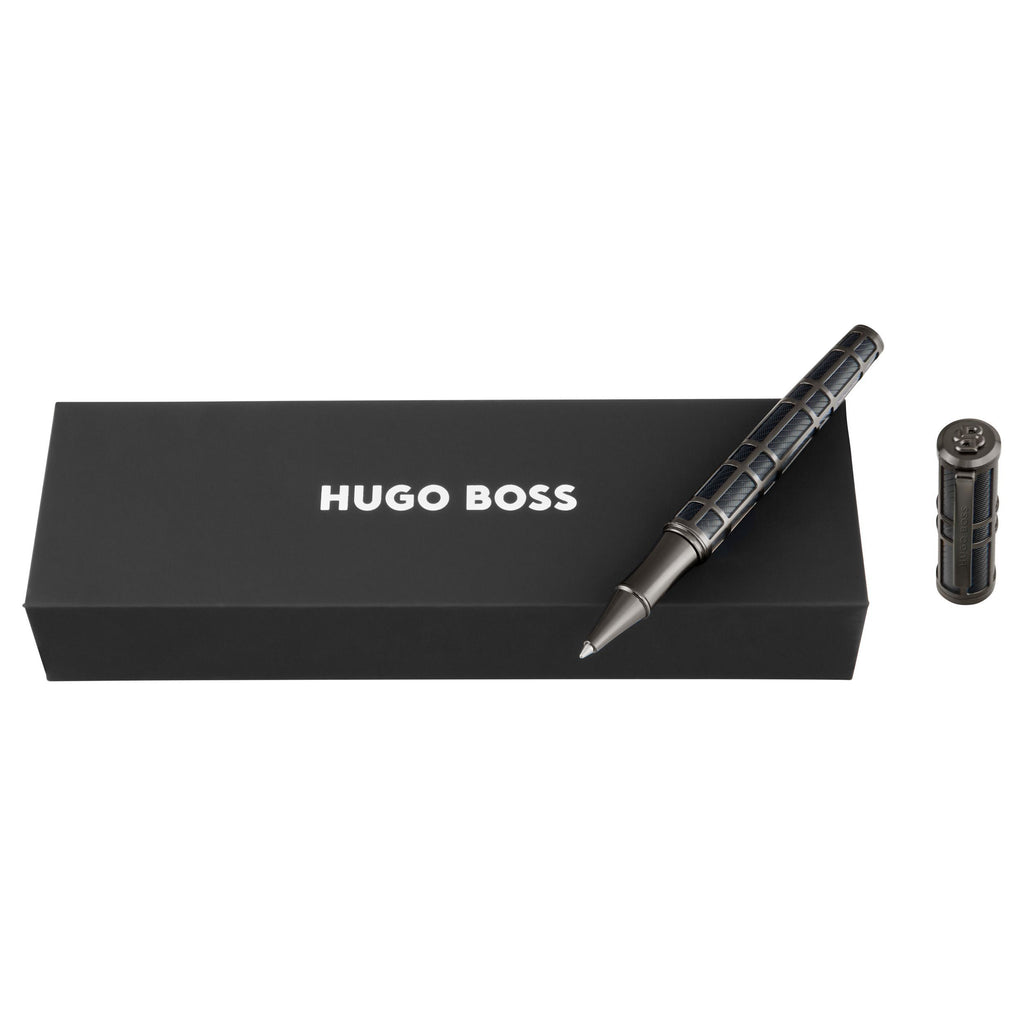 Shop HUGO BOSS Rollerball pen Frame Grid Black & Gun in Hong Kong & China