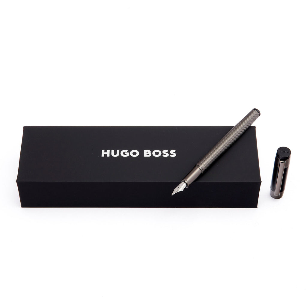 Slim writing instruments HUGO BOSS Fountain pen Rive in gun color