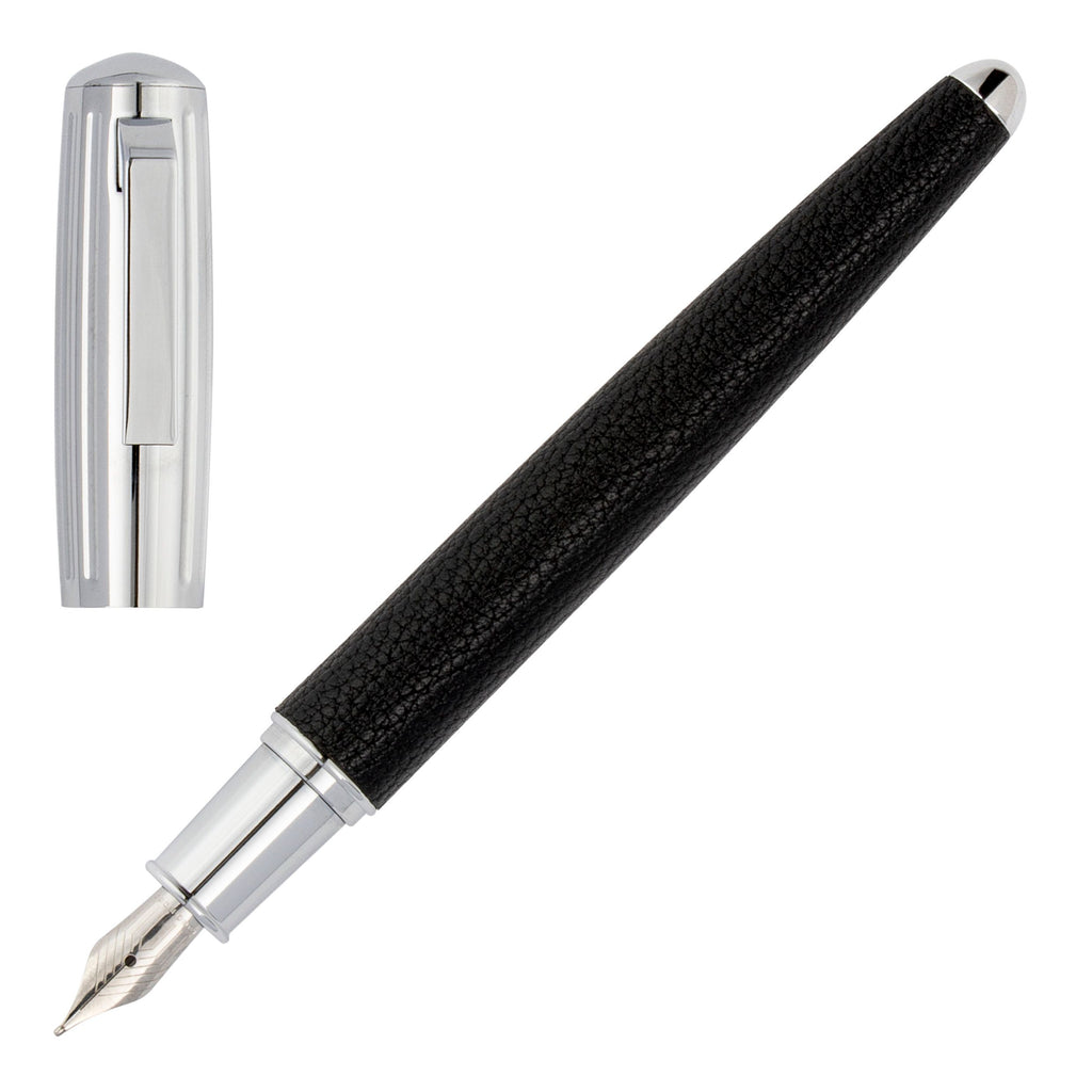  Pen sets HUGO BOSS pebbled black rollerball pen & fountain pen Iconic
