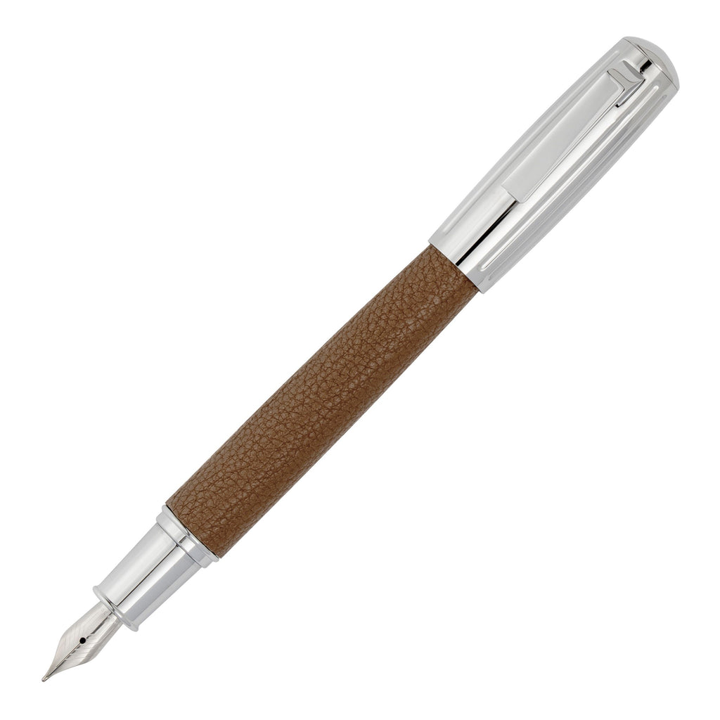  HUGO BOSS Men's Fountain pen Pure Iconic with camel color faux leather
