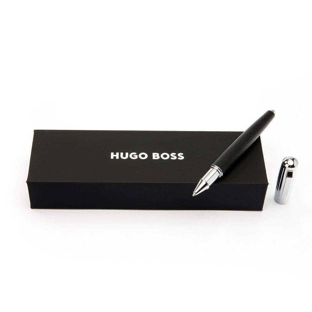 HUGO BOSS Black Rollerball pen Pure Iconic with pebbled texture on barrel