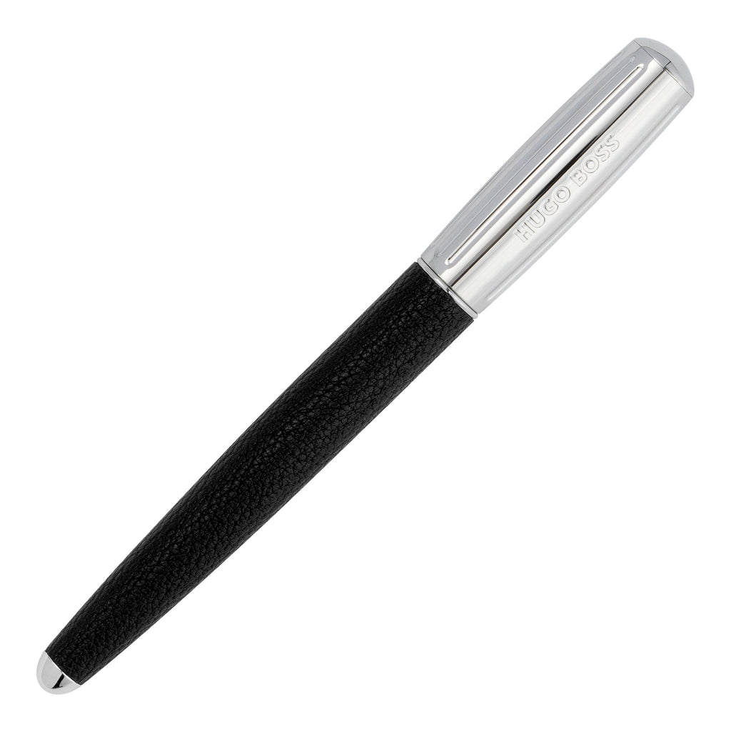 HUGO BOSS Black Rollerball pen Pure Iconic with pebbled texture on barrel