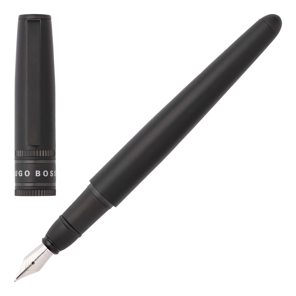Fine pen set HUGO BOSS Black Rollerball & fountain pen Illusion Gear 