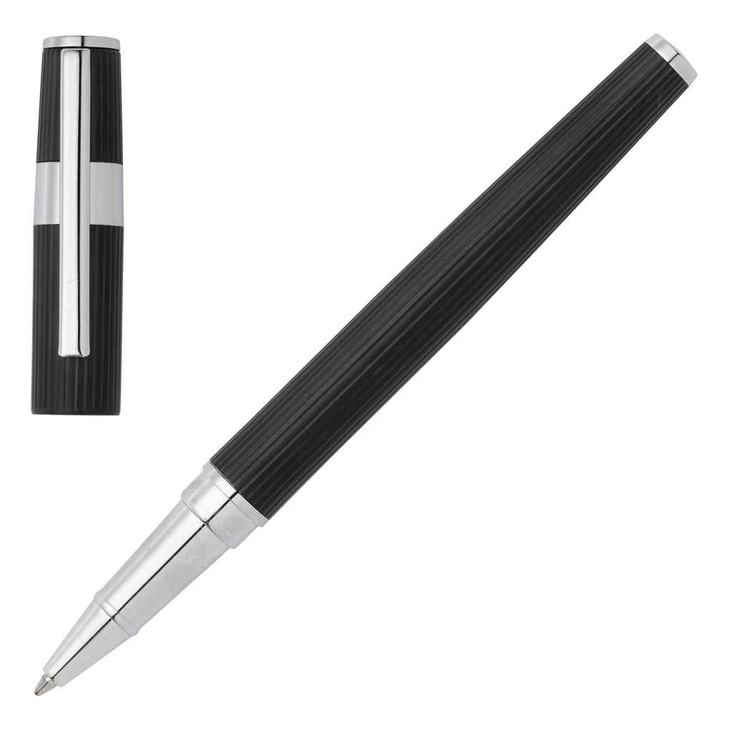 Men's corporate gift set Hugo Boss black rollerball pen & A4 folder