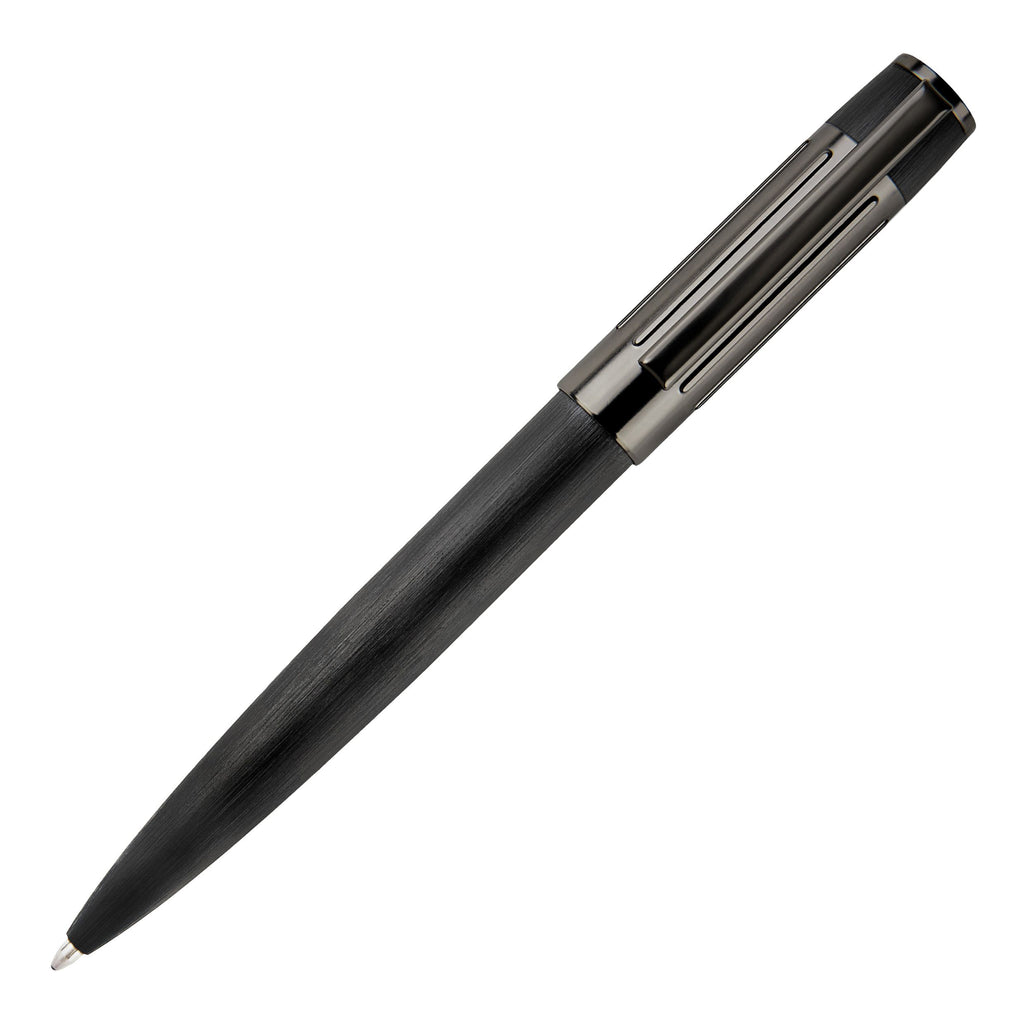 Elegant pen set Hugo Boss Black Ballpoint & Fountain pen Gear Ribs 
