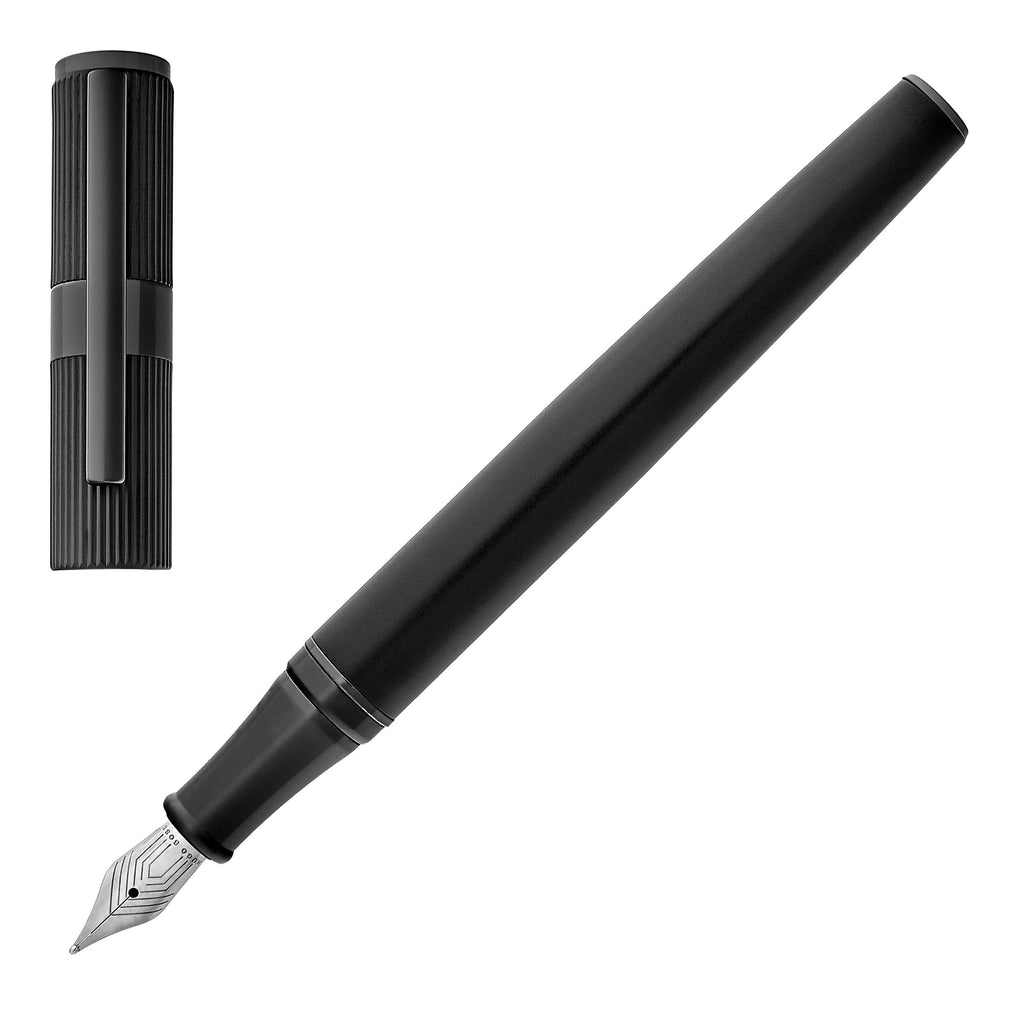 Pinstripe pattern pens HUGO BOSS Black Fountain pen Formation Line