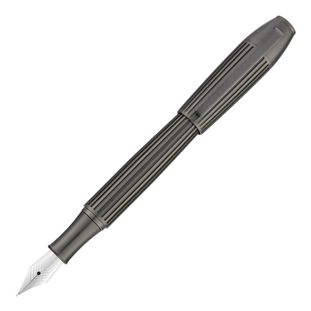 HUGO BOSS Fountain pen Arcade with gun-metal plated pinstripe pattern