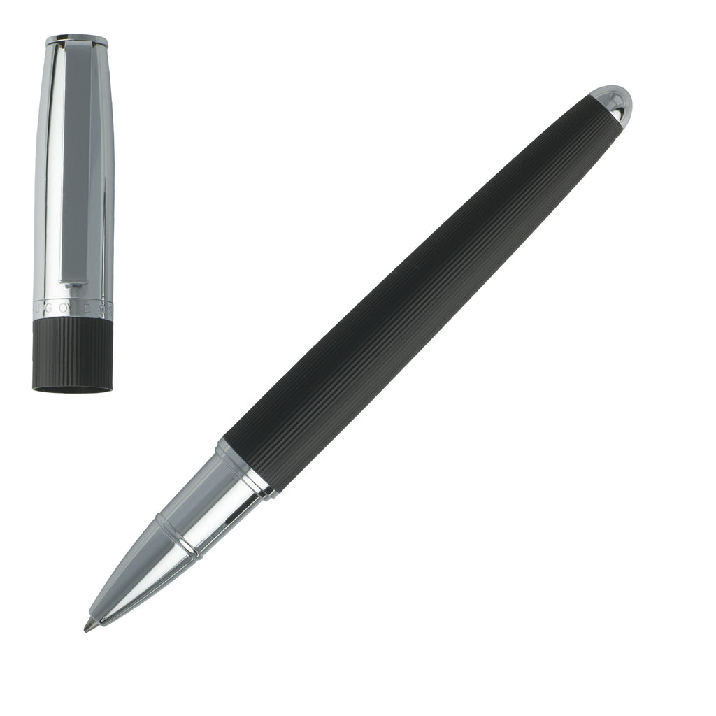 Gift set HUGO BOSS Black rollerball pen, key ring & long zipped folder