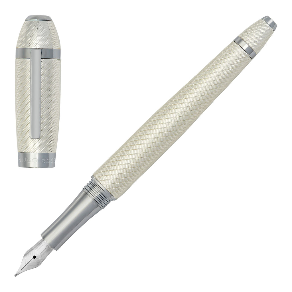 Pen sets HUGO BOSS Futurist Silver rollerball pen & fountain pen Arc