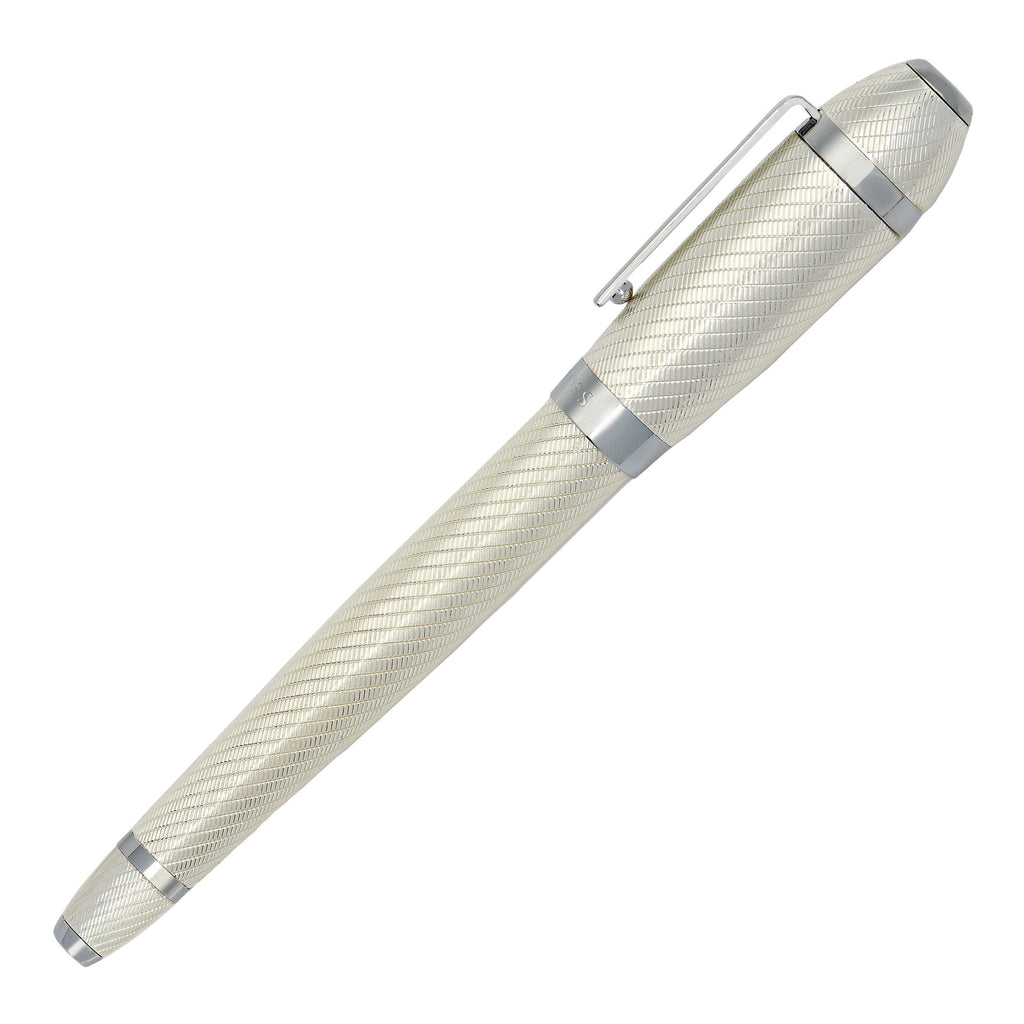 Oversized edition pens HUGO BOSS Rollerball pen Arc Futurist Silver