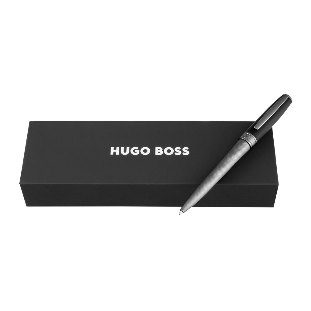 HUGO BOSS gun metal plated ballpoint pen Essential Active with black cap