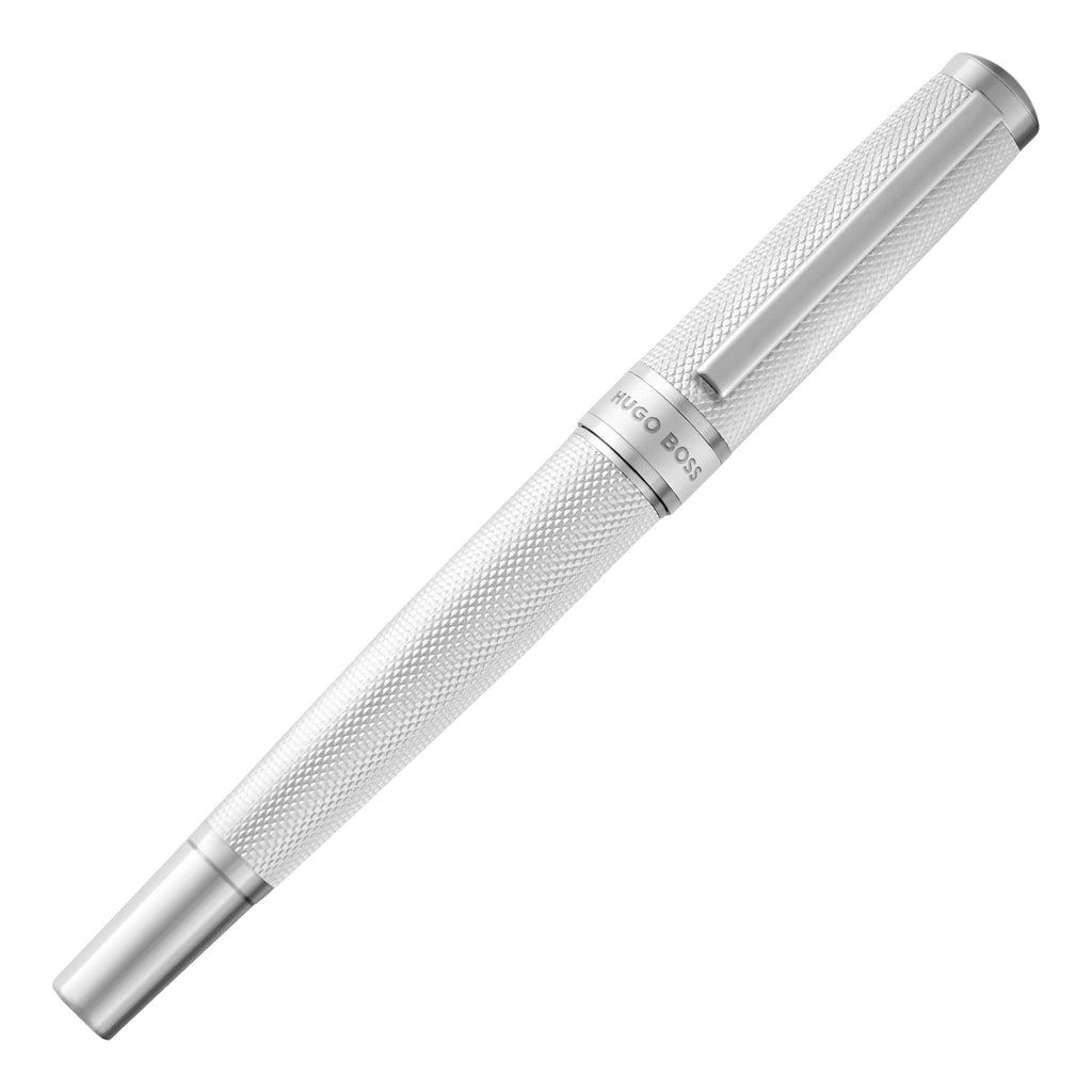 HUGO BOSS chrome-plated fountain pen Totem with srewed cap