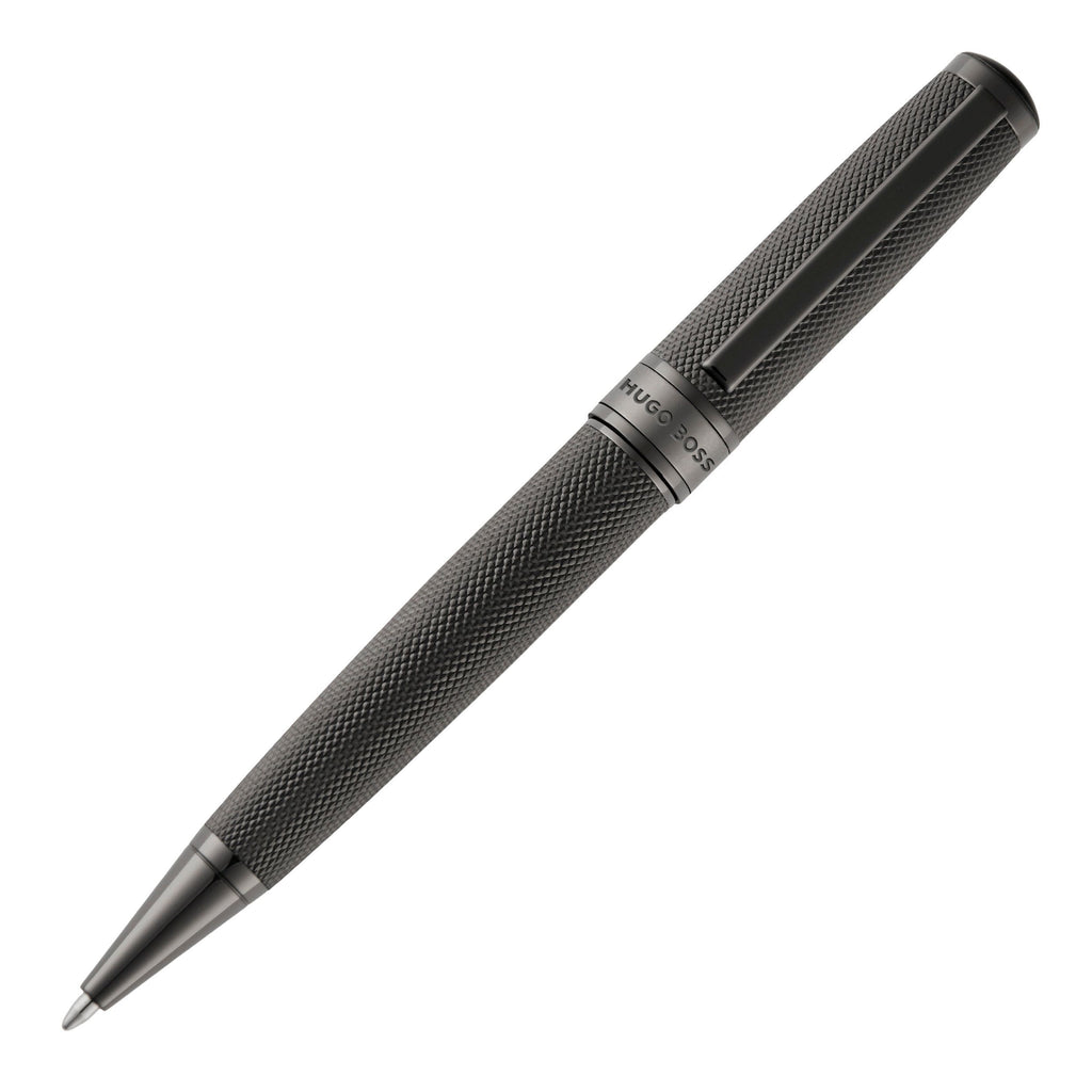 HUGO BOSS black-plated ballpoint pen Totem in engraved pattern