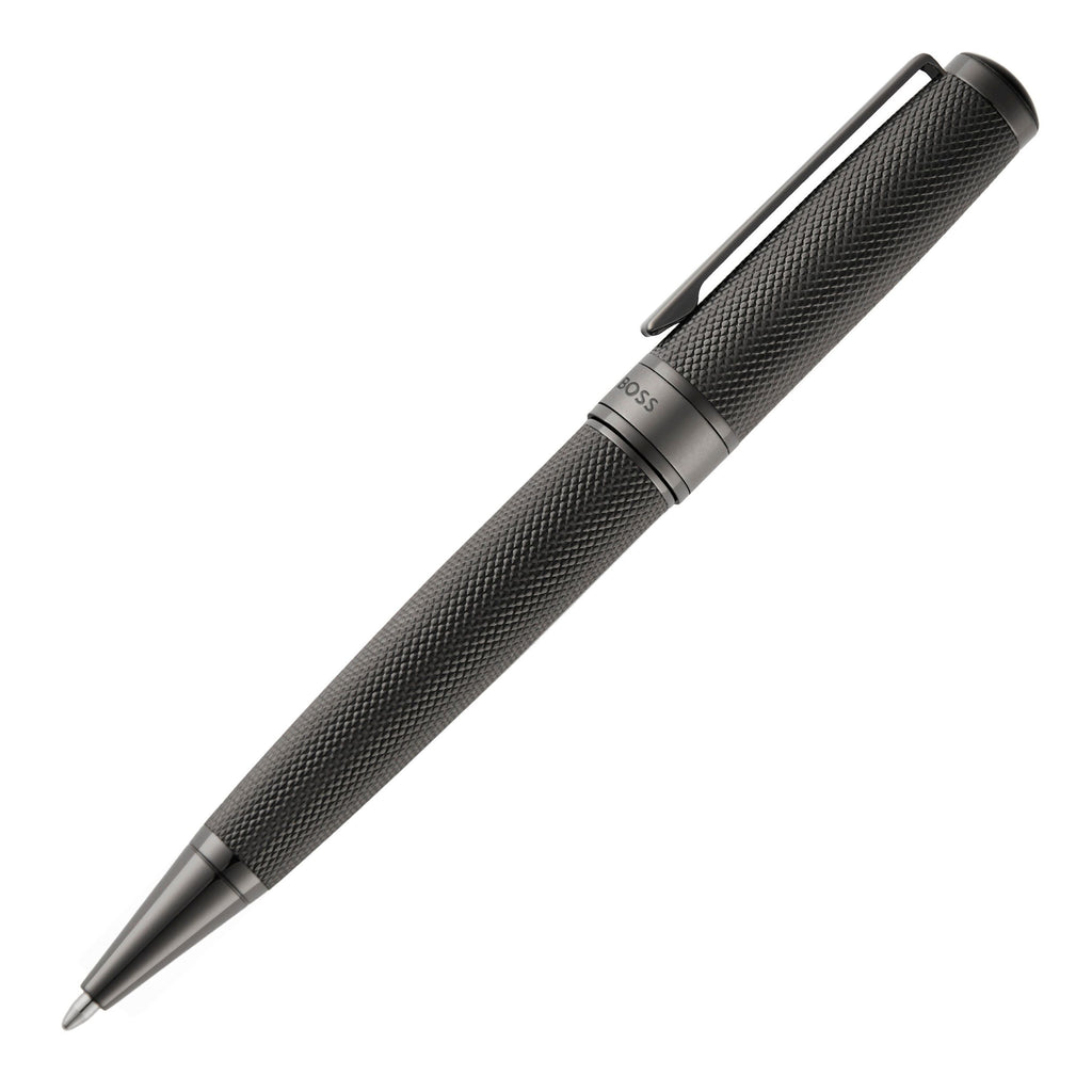 HUGO BOSS black-plated ballpoint pen Totem in engraved pattern