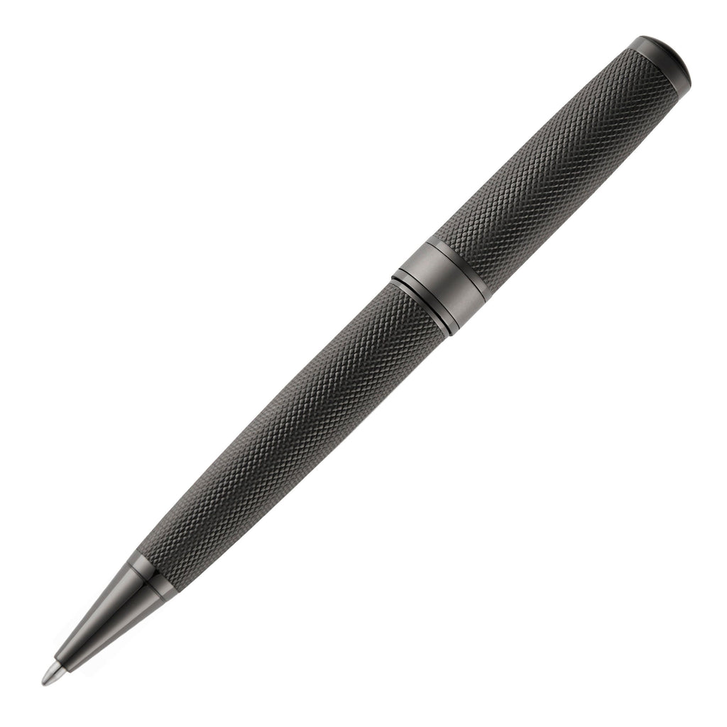 HUGO BOSS black-plated ballpoint pen Totem in engraved pattern