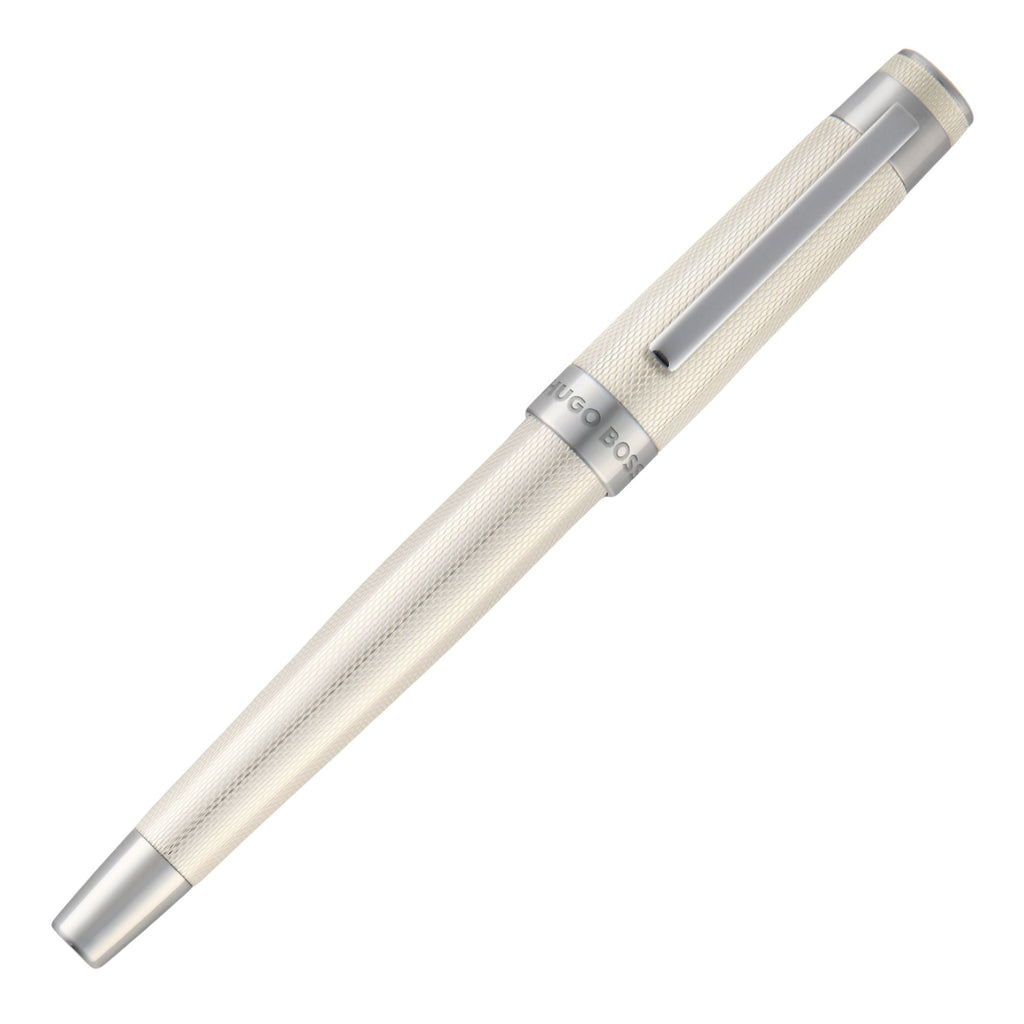 HUGO BOSS silver plated fountain pen Eclat with diamond cut pattern