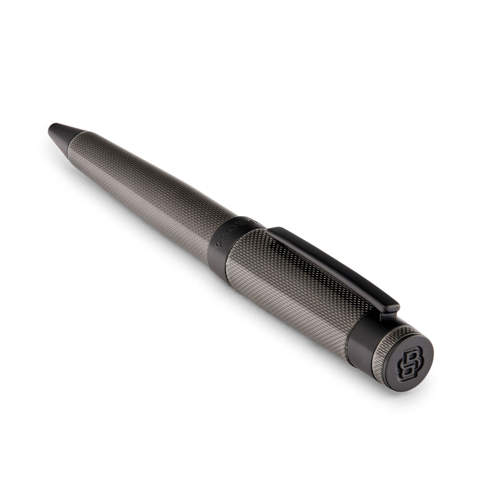 HUGO BOSS gun-metal plated ballpoint pen Eclat matte coated lacquered