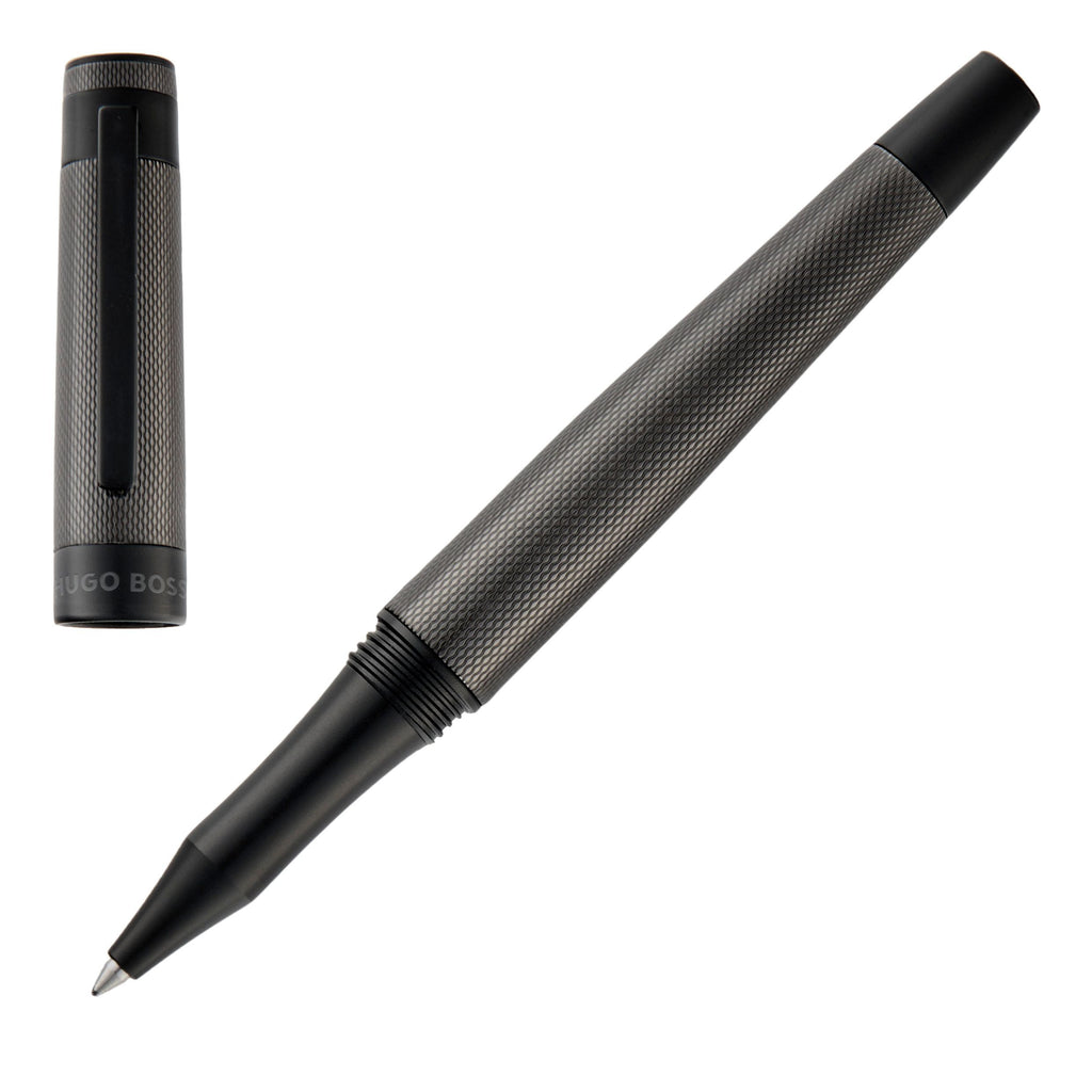 HUGO BOSS gun-metal plated rollerball pen Eclat with Double B logo