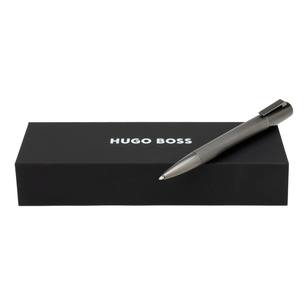 HUGO BOSS Ballpoint pen Pure Matte Dark Chrome with engraved logo