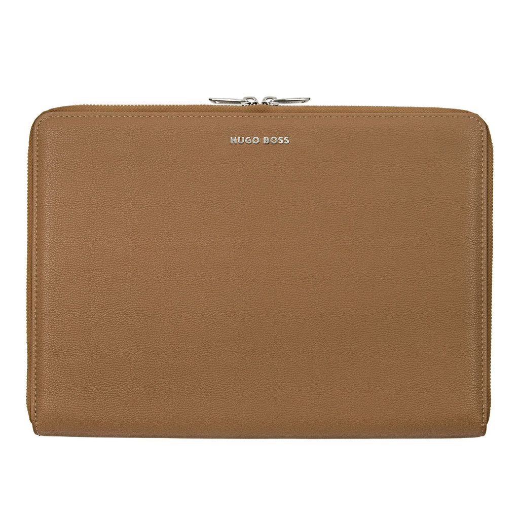  HUGO BOSS A4 zipped Camel Faux leather Conference folder Pure Iconic