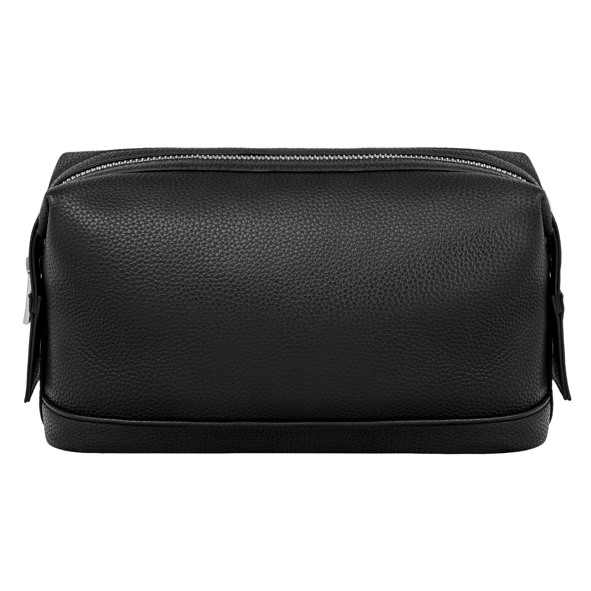 BOSS black toiletry case Classic Grained with chrome metal closure