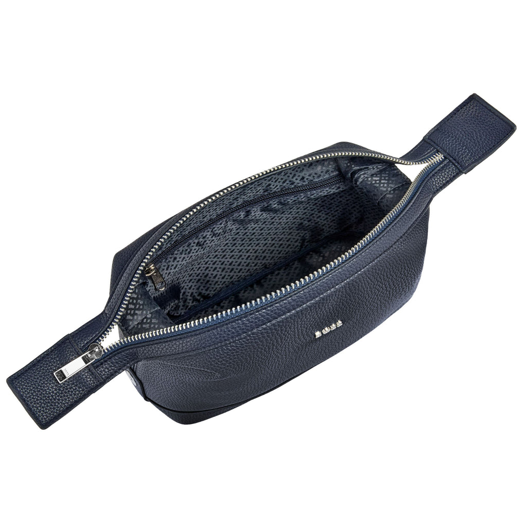 HUGO BOSS dressing case in navy grained faux leather with metal logo