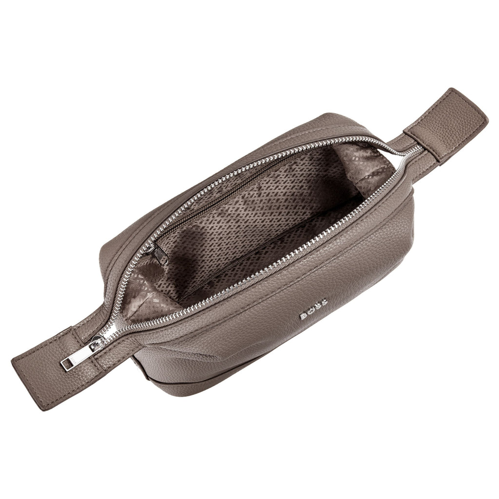 HUGO BOSS taupe toiletry bag Classic Grained with tone-on-tone lining