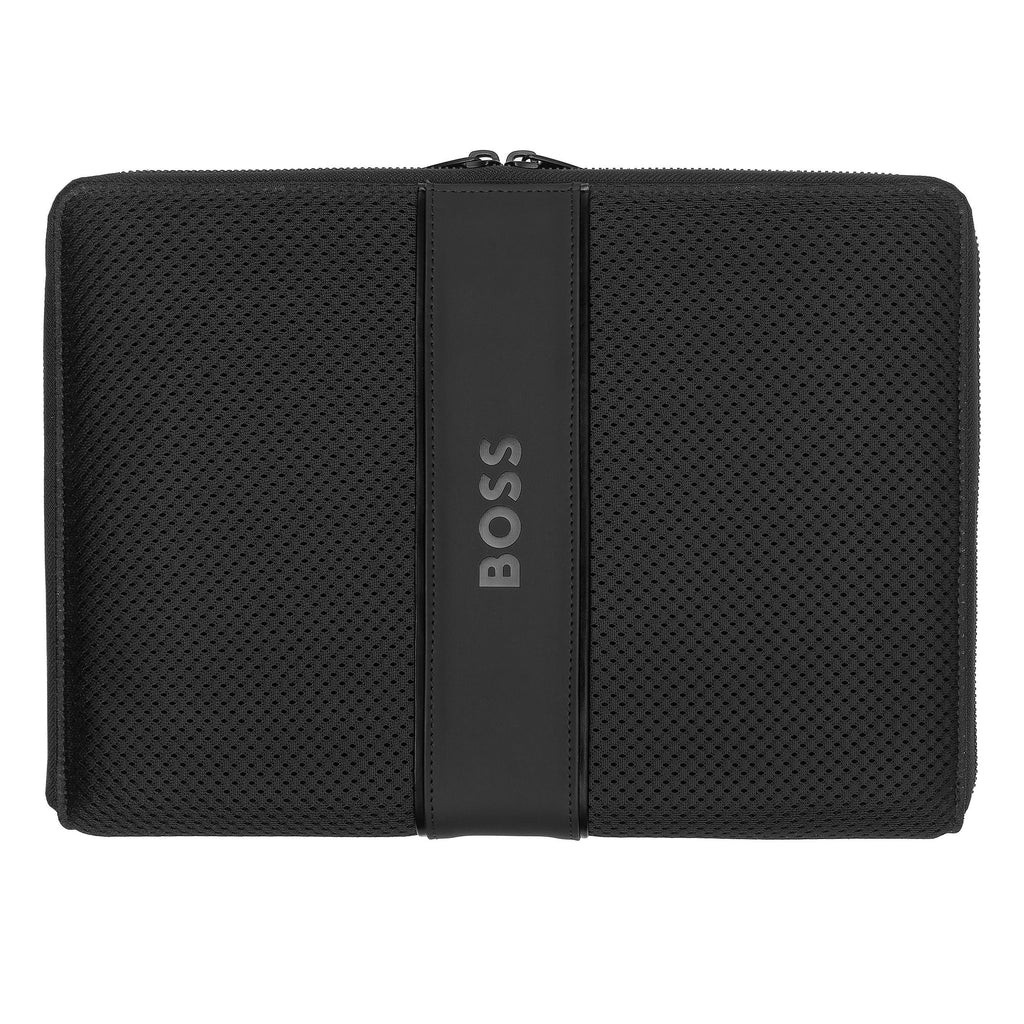 BOSS Black A4 Conference folder in mesh & rubberized texture Arche