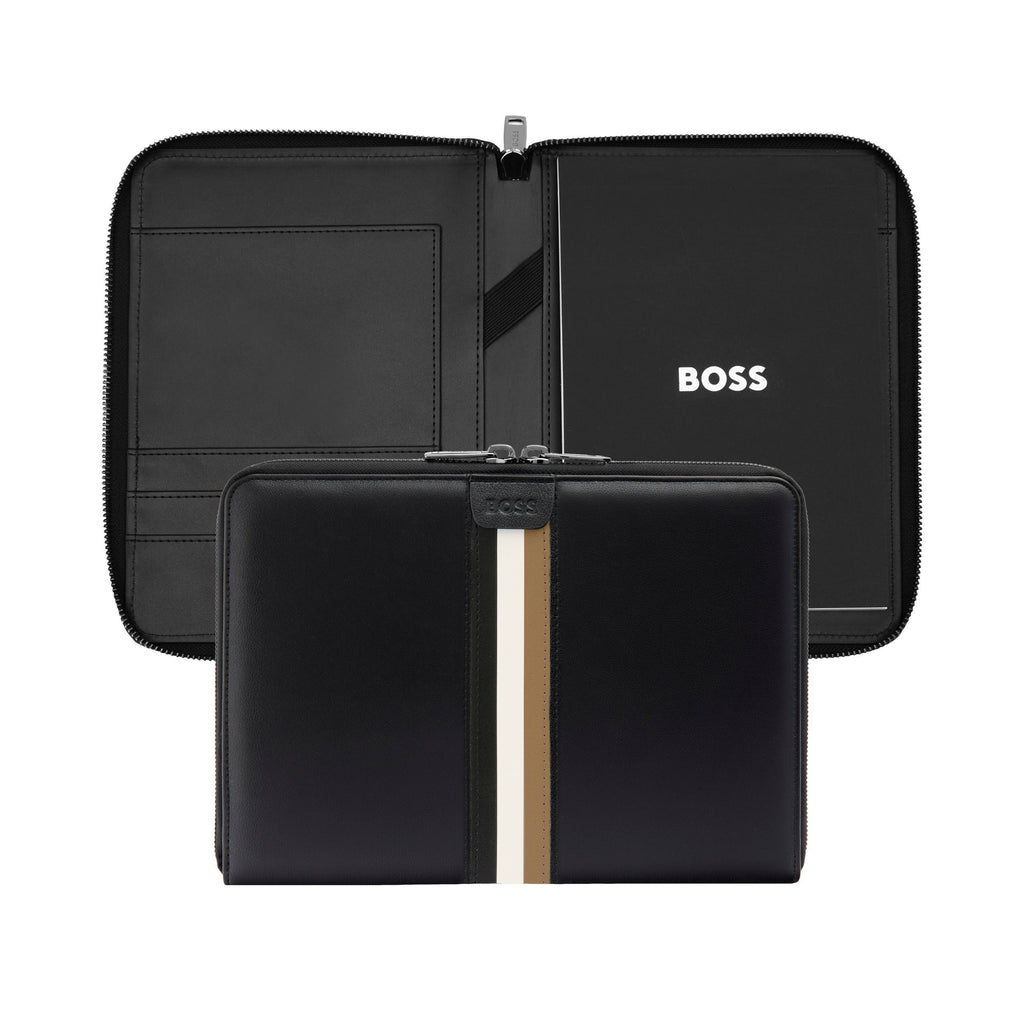 BOSS  A5 conference folder A5 Iconic with black, white & brown stripes