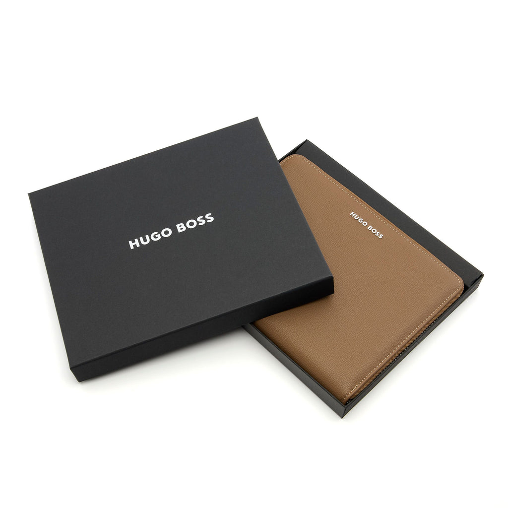 HUGO BOSS camel A5 Conference folder Pure Iconic in matte texture