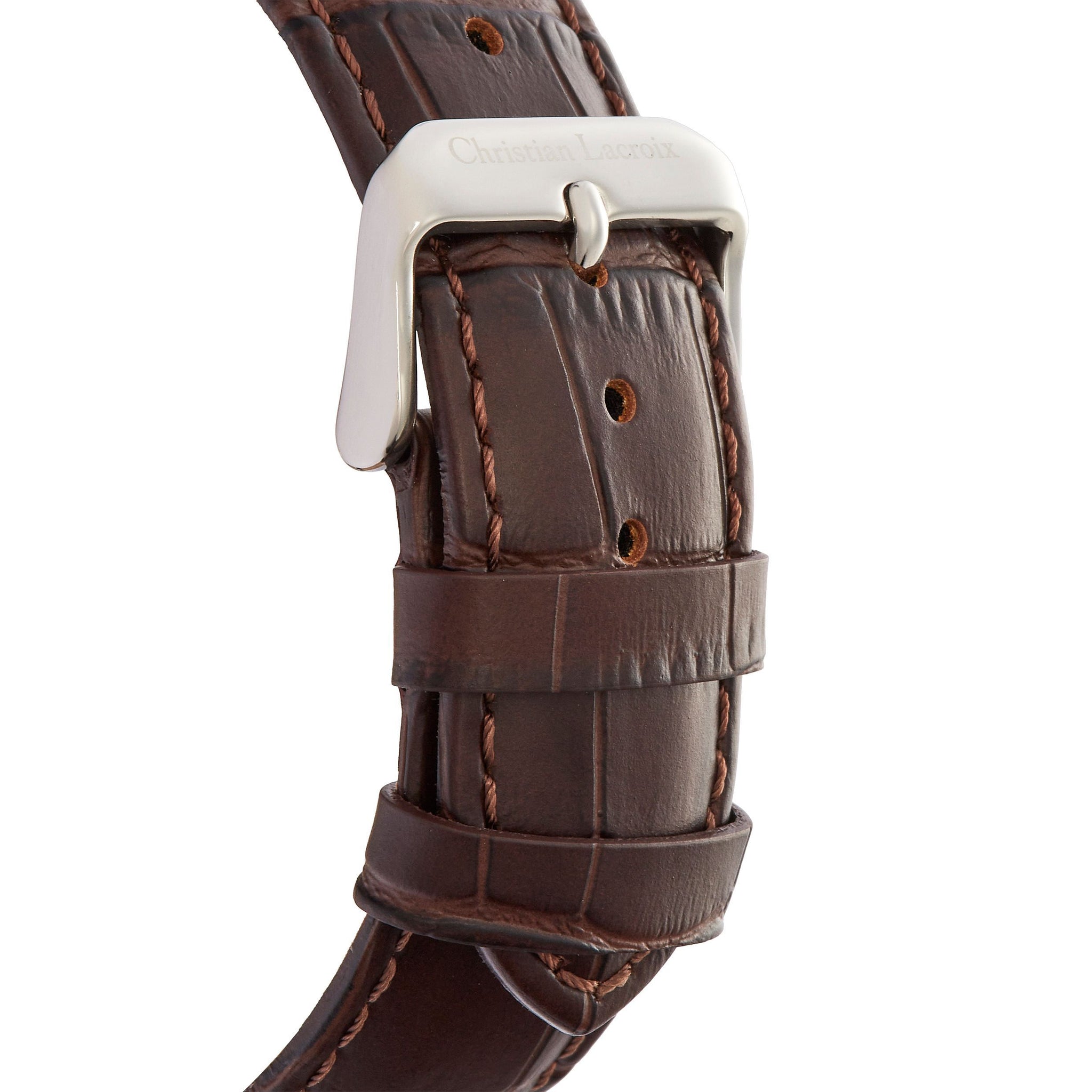 Men's elegant watches CHRISTIAN LACROIX Brown/Silver Date