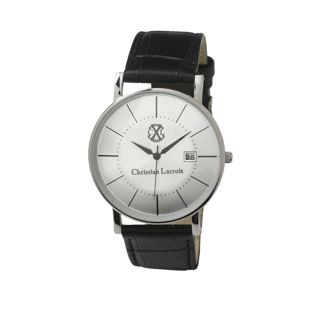  Slim quartz watches CHRISTIAN LACROIX Date watch with sunray dial
