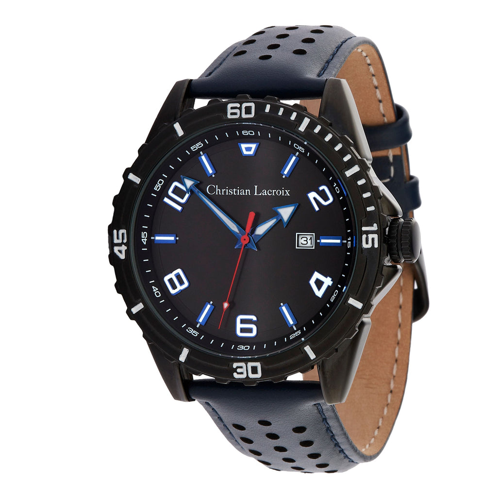 Designer unisex watches CHRISTIAN LACROIX Navy & Black Date watch SOL
