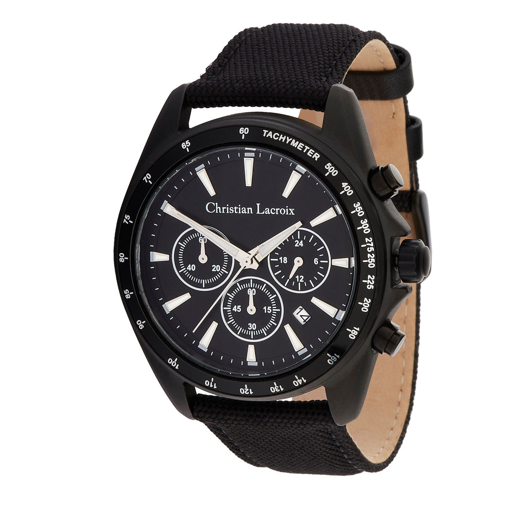 Designer chronometer CHRISTIAN LACROIX all black Chronograph Caprio 