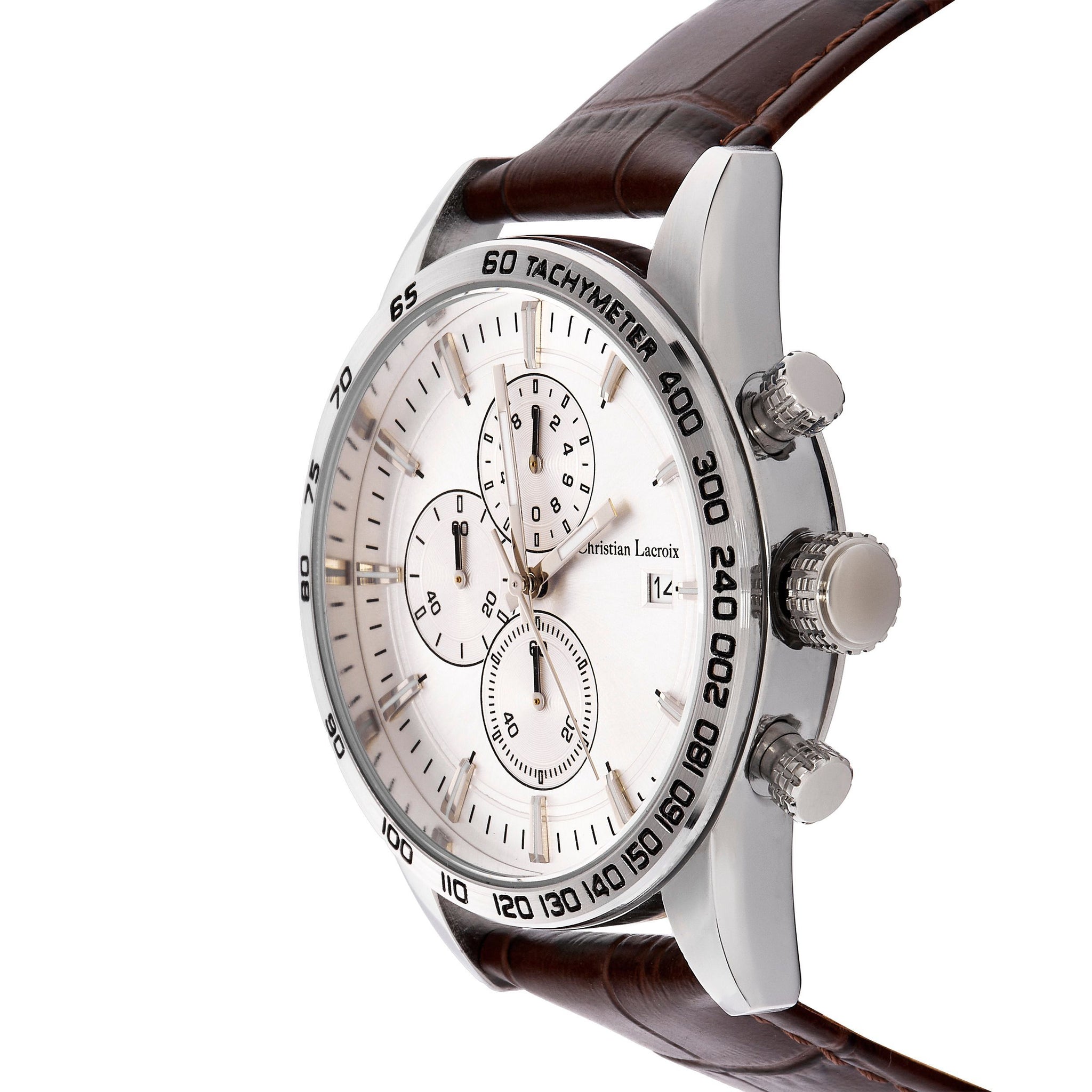 Hong Kong Gifts CHRISTIAN LACROIX Brown/Silver Chronograph Tempus