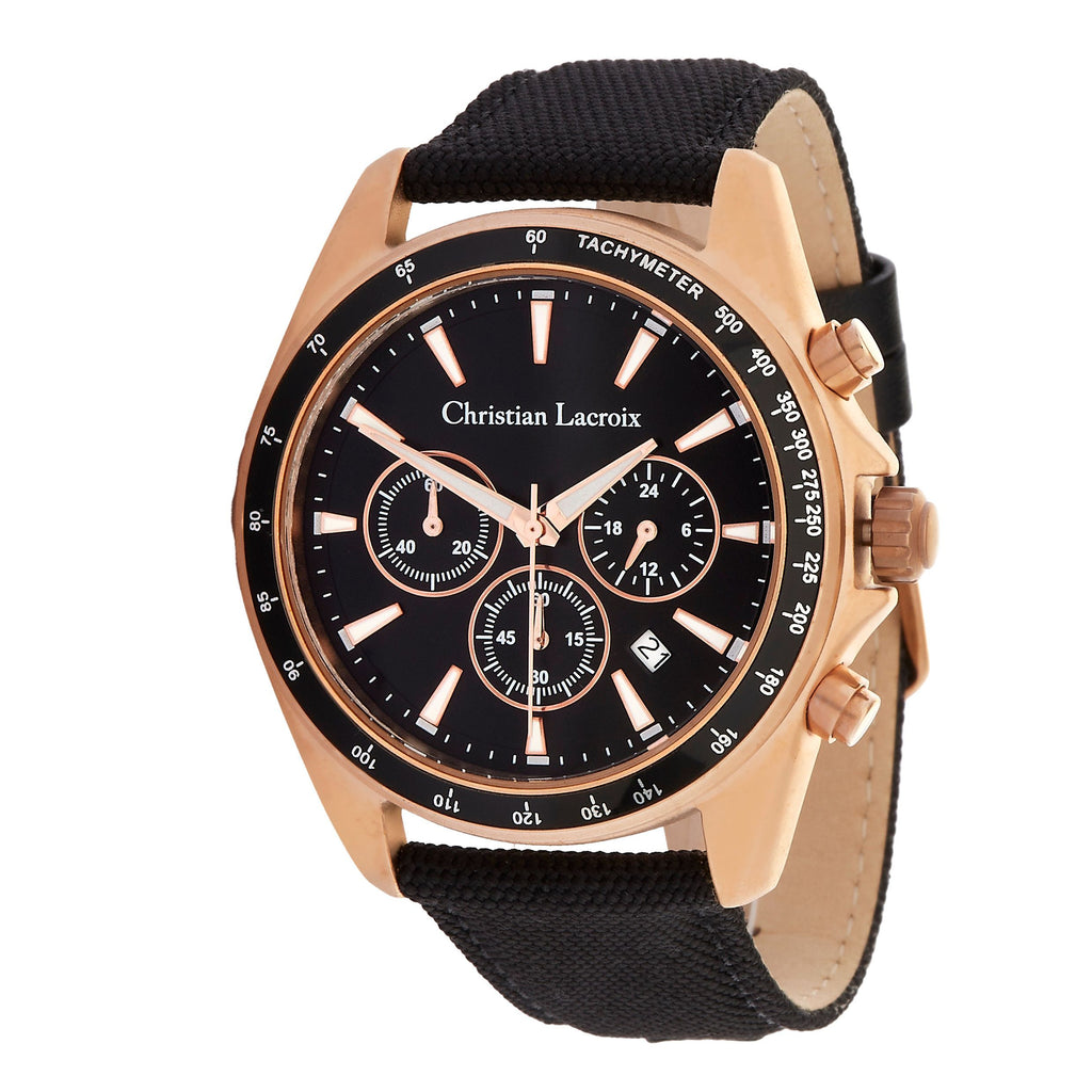 Men's tachymeter watches CHRISTIAN LACROIX rosegold Chronograph Caprio