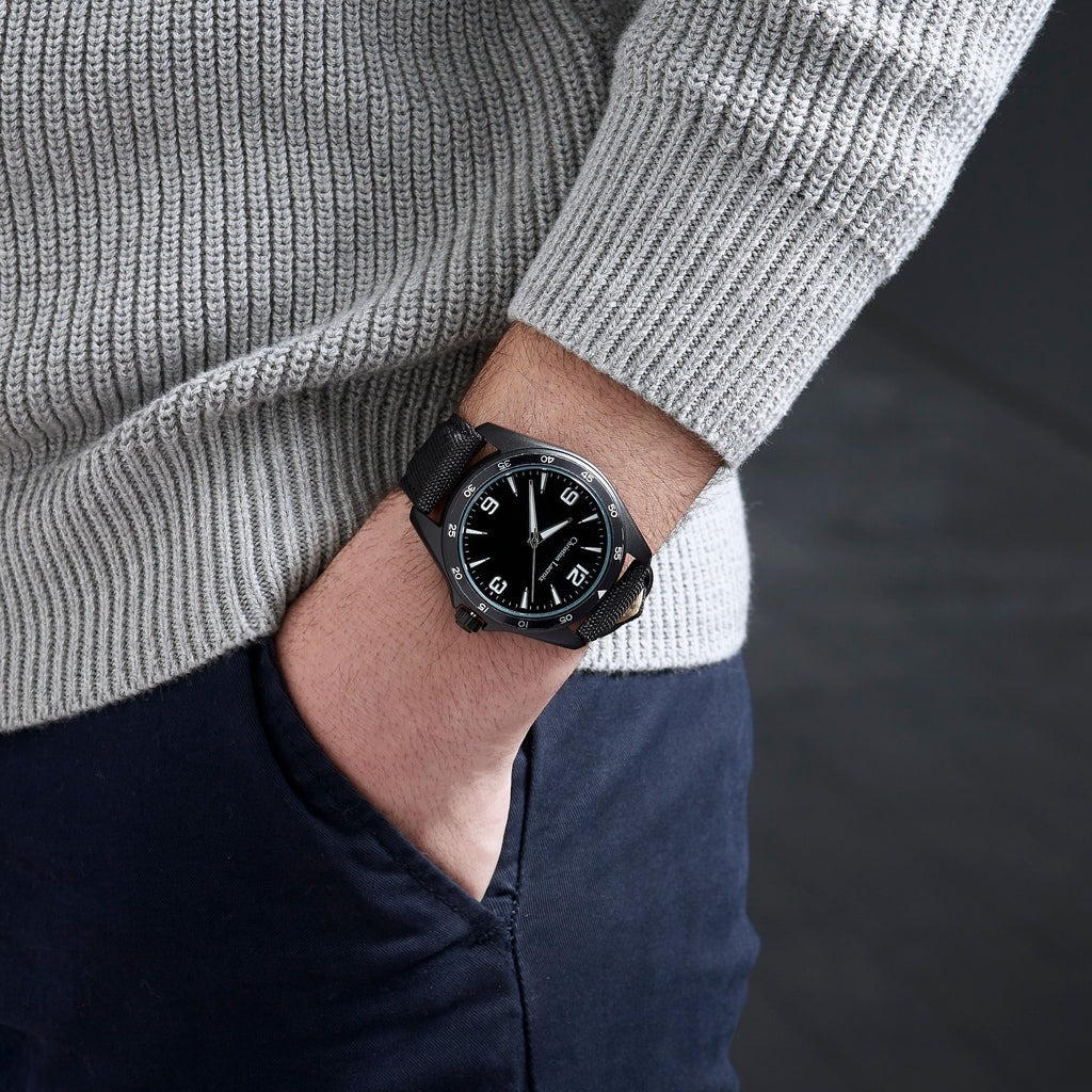 Men's elegant diver watches CHRISTIAN LACROIX black watch Caprio