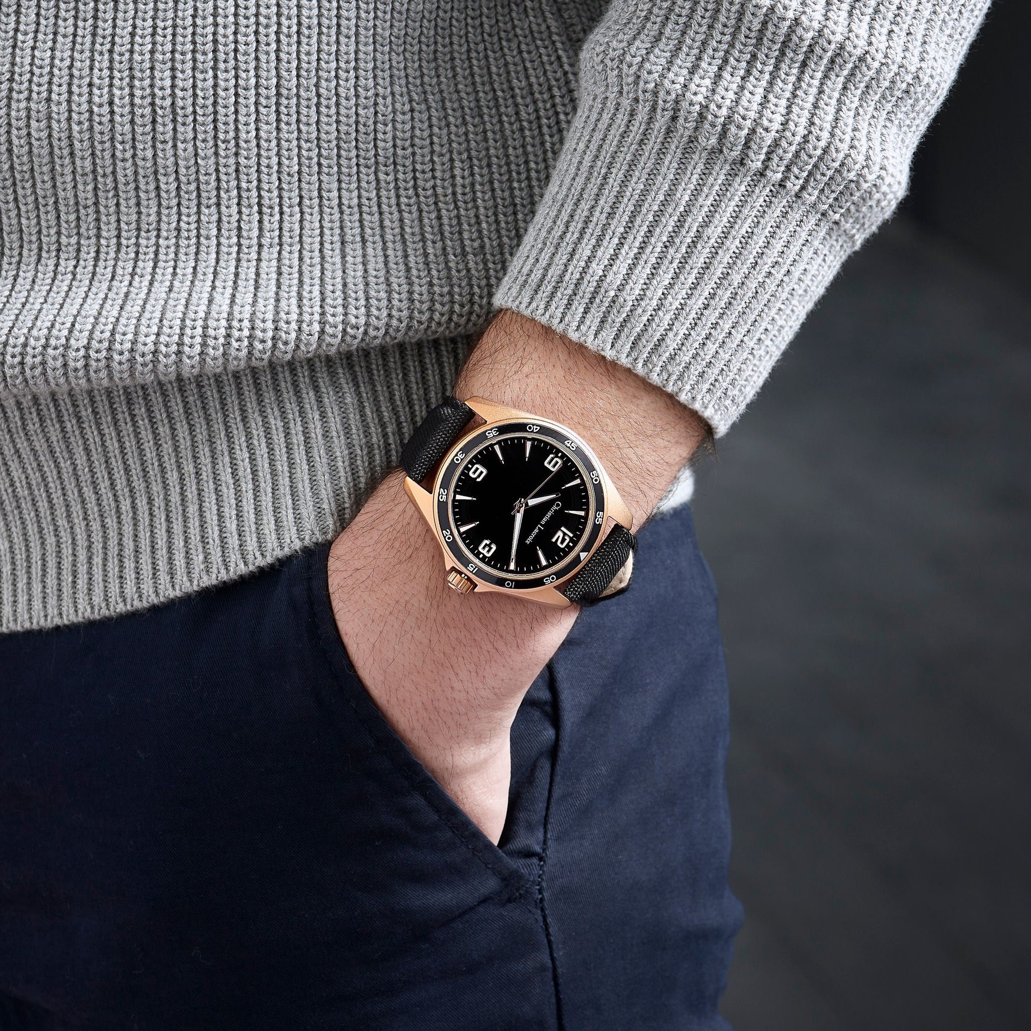 Men's oversized watches CHRISTIAN LACROIX Rose gold Watch Caprio