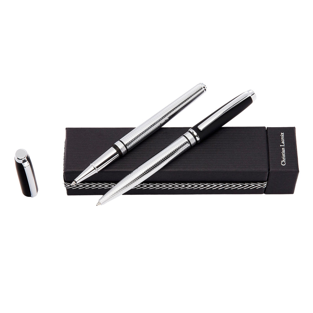 Set CHRISTIAN LACROIX Soft Black ballpoint pen & rollerball pen Caprio