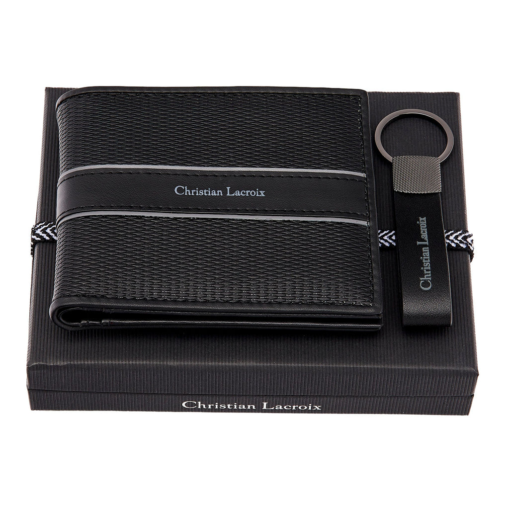 Men's premier sets CHRISTIAN LACROIX Black key ring & wallet Caprio