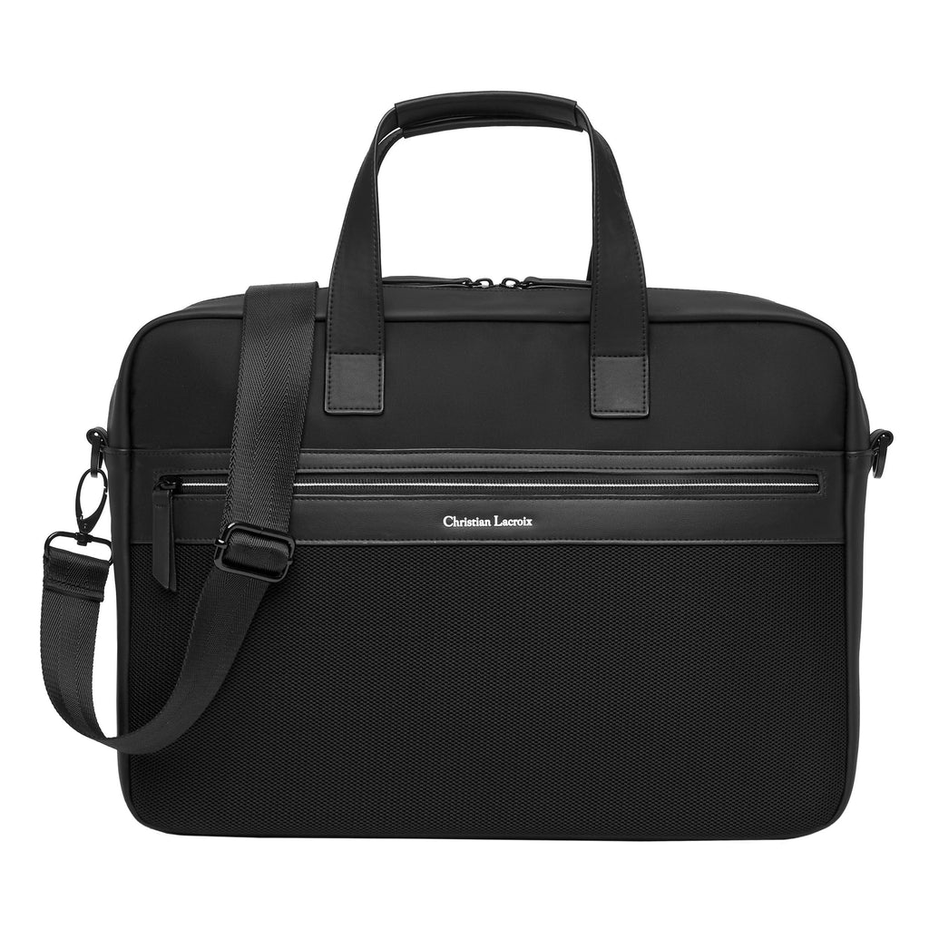Men's travel handbags CHRISTIAN LACROIX Black Document bag Whiteline