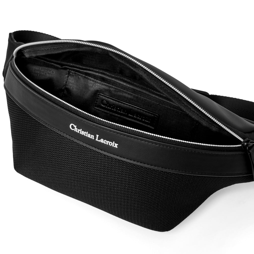 Men's travel storage bag CHRISTIAN LACROIX Black Waistpack Whiteline