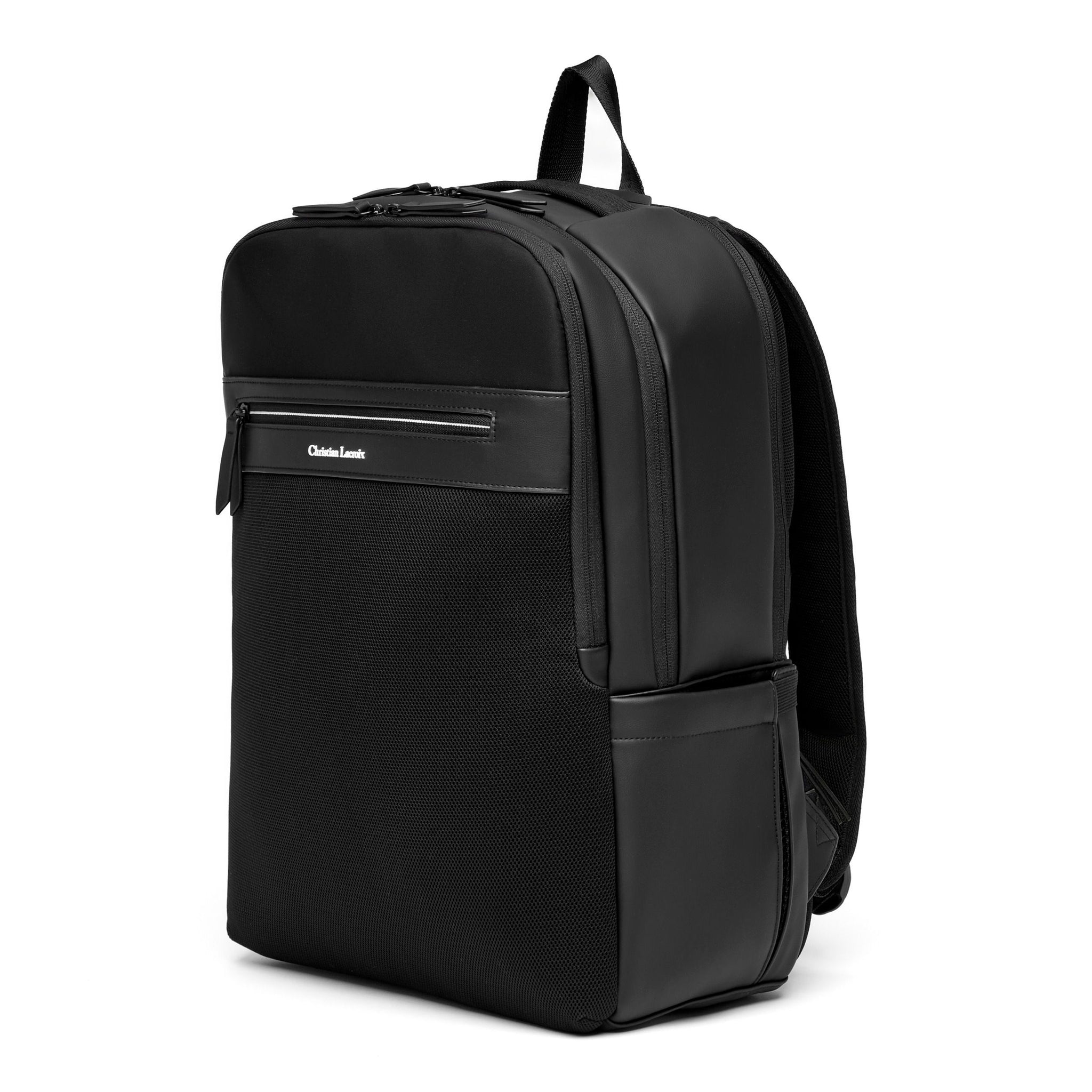 Men's laptop backpack CHRISTIAN LACROIX black travel backpack
