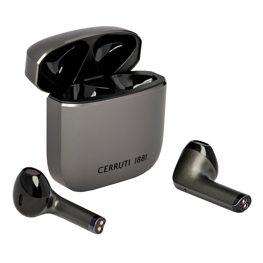 Designer wireless earphones & earbuds CERRUTI 1881 Gun Earphones Mesh